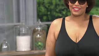 Denim & Co. Beach Ruched Flounce Swim Dress on QVC