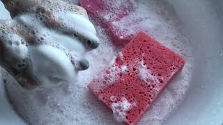 ASMR  sponges, the sound of water, soap mousse, foam?ASMR губки,звук воды,мыльный мусс,пена
