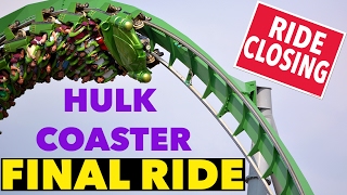 Incredible Hulk Coaster 1.0 - Final Train & Closure - Universal Orlando Resort 9/7/15