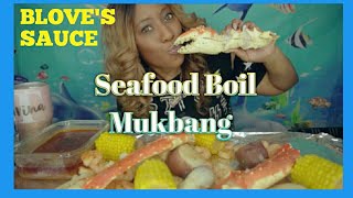 CRAB LEGS SHRIMP Seafood Boil MUKBANG Trying Bloveslife Smackalicious Sauce For The First Time 먹방