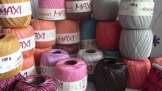 Обзор пряжи MAXI (хлопок). Выбор каймы - узора для майки. # ч 1.