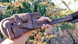 RESTORATION Rusted Giant Pipe Wrench