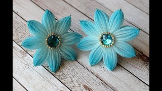 ВОЗДУШНЫЕ ЦВЕТОЧКИ канзаши из органзы градиент 2,5 см