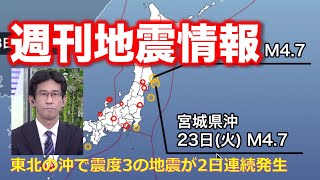 週刊地震情報 2021.11.28 東北の沖で震度3の地震が2日連続発生