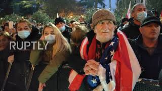 Georgia: Saakashvili supporters rally outside parliament in Tbilisi