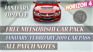 Forza Horizon 4 January 2019 Update | Mitsubishi Car Pack, January/February 2019 DLC Car Pass FH4