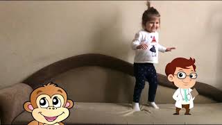 Five monkeys jumping on the bed | Vitalina