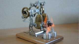 High speed twin cylinders (bi-cylindres) Stirling engine