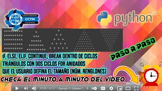+ Triángulos con ciclos for | if continue, break | Multiplicar strings | Explicación | Python
