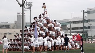 2014 東福岡高校体育祭【組体操】9段人間ピラミッド