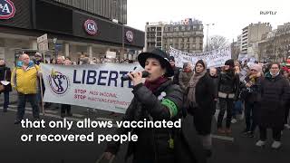 France: Anti-COVID-vaccine protesters rally outside Pfizer building