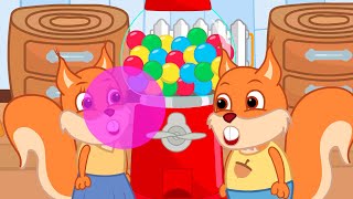 Famille d'Écureuil - Gonflez Un Ballon Coloré Animé 2023 en Français