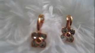 Серьги золочение 2081 с фианитом