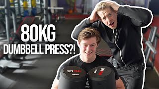 ZWAARSTE DUMBBELLS PRESSEN MET SJOERD (18)!