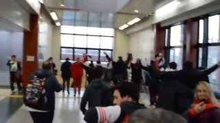 River Plate's fans in Yokohama Station