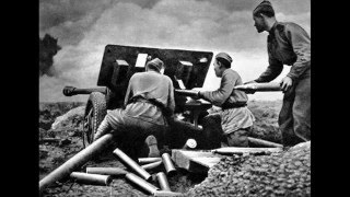 Герой Советского Союза,  наш земляк Степан Иванович Долгий (1923—1943) пушка сорокопятка,