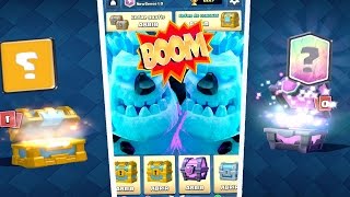MI PRIMERA LEGENDARIA BUSCANDO EL GOLEM DE HIELO EN CLASH ROYALE - COFRES SORPRESAS