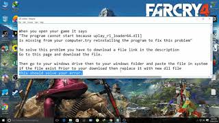 Far cry 4 Uplay_r1_loader64.dll Error Fix