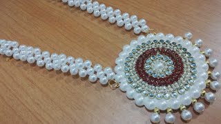 How to make pearl long haram/ Handmade pearl jewellery