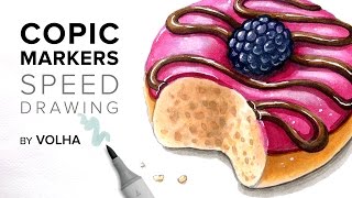 Copic markers video tutorial #21 / Рисую маркерами Copic пончик