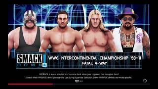 WWE 2K19 Ken Shamrock VS Jericho '00,Vader,Godfather Fatal 4-Way Match Intercontinental Title '98