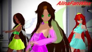 (MMD) (WinxClub) Bioom Stella Flora Techa Layla (Ikkitousen)