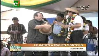 Canción para Evo  Presidente brinda su apoyo a Aldo Peña ante ola de críticas
