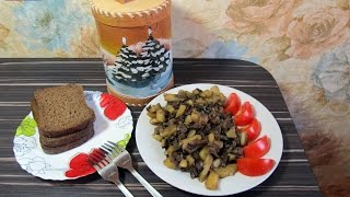Жареная картошка с грибами. Пальчики оближешь!