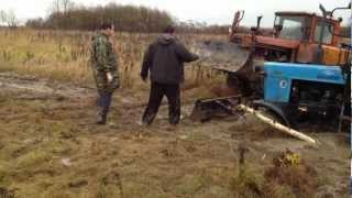 МТЗ 82 Вытаскиваем трактор