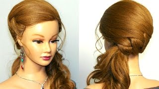 Wedding prom hairstyle for long hair tutorial