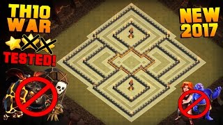 Clash of Clans | BEST TH10 ANTI 3 STAR WAR BASE 2017 | CoC TH10 Anti Air, Anti TH11 Base + PROOF!!