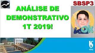 SBSP3 - SABESP, ANÁLISE DE DEMONSTRATIVO 1T 2019!