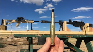 Выстрел .50 BMG внутрь ствола пистолетного калибра 