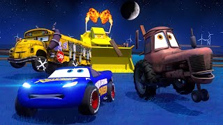 Cars Toons ⚡️Fabulous Lightning McQueen Vs Miss Fritter Tractor Tippin
