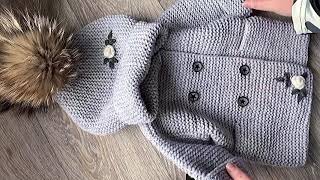 Кардиган и штанишки для девочки/вышивка на вязаном полотне/костюм для девочки спицами/готовые работы