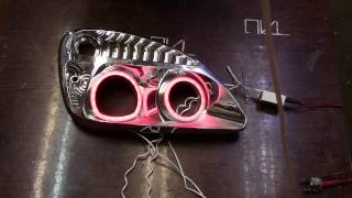 LED ангельские глазки RGB для ГАЗ ГАЗель в фары Бош