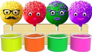 Learn Colors With lollipops cake pops Painting cartoon for children to learn english