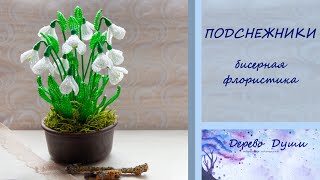 Подснежники из бисера/Snowdrops from beads