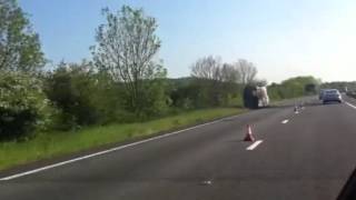 Burnt-Out van on A449 South of Raglan, South Wales