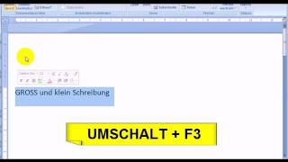 Word-Gross und Kleinschreibung