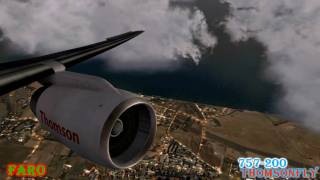 FSX Flight Simulator X HD 757 Takeoff@Faro ThomsonFly Alienware 1080p
