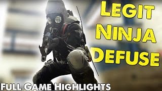 LEGIT NINJA DEFUSE! (CS:GO Full Game Highlights)