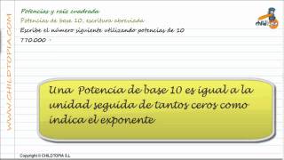 Potencias de base 10, escritura abreviada