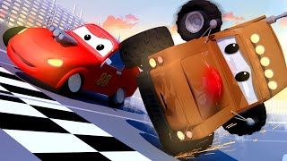 Marley the Monster Truck Brokes his Nose - Amber the Ambulance in Car City l Cartoons for Children