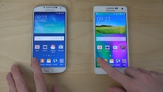 Samsung Galaxy S4 Android 5.0.1 Lollipop vs. Samsung Galaxy A5 Android 4.4.4 KitKat - Opening Apps