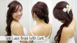 Side Lace Braid With Curls l Cute Homecoming/Prom Hairstyles