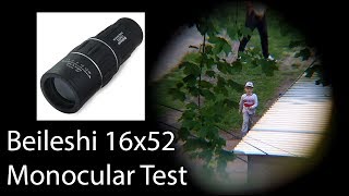Beileshi 16x52 monocular test Тест монокуляра с АлиЭкспресс