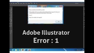 Fixed Adobe Illustrator CS 6 Error : 1