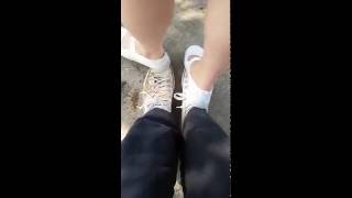 Young Girl TRAMPLE my foot and CRUSH my Converse