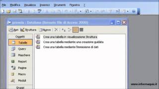 Microsoft Access - Video lezione 01